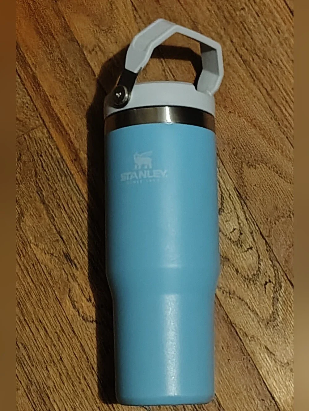 Stanley 30oz Light Blue Insulated Travel Tumbler with White Handle